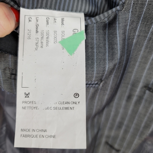 Guy Laroche Paris Two Piece Suit Chalk Stripe Wool Blend - Picture 8 of 12